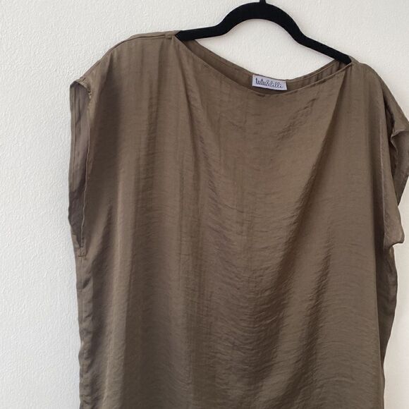 tutu & lili blouse brown short sleeve small polyester - Picture 4 of 6